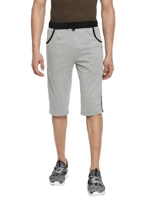 dollar grey cotton regular fit colour block shorts
