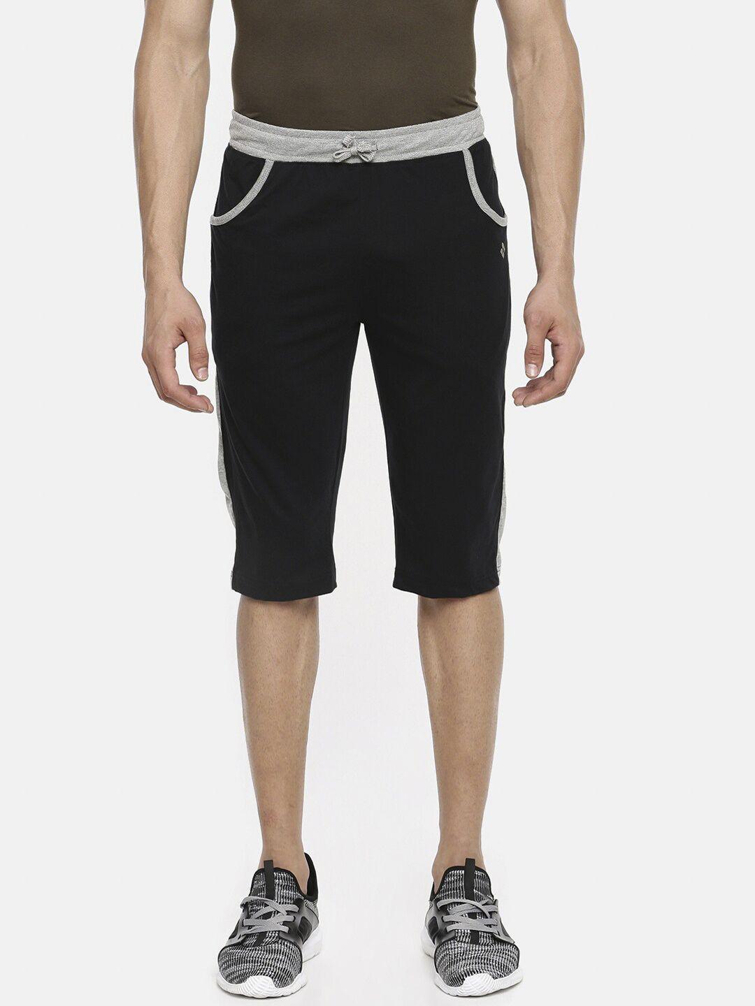 dollar-men-black-colourblocked-regular-fit-regular-shorts