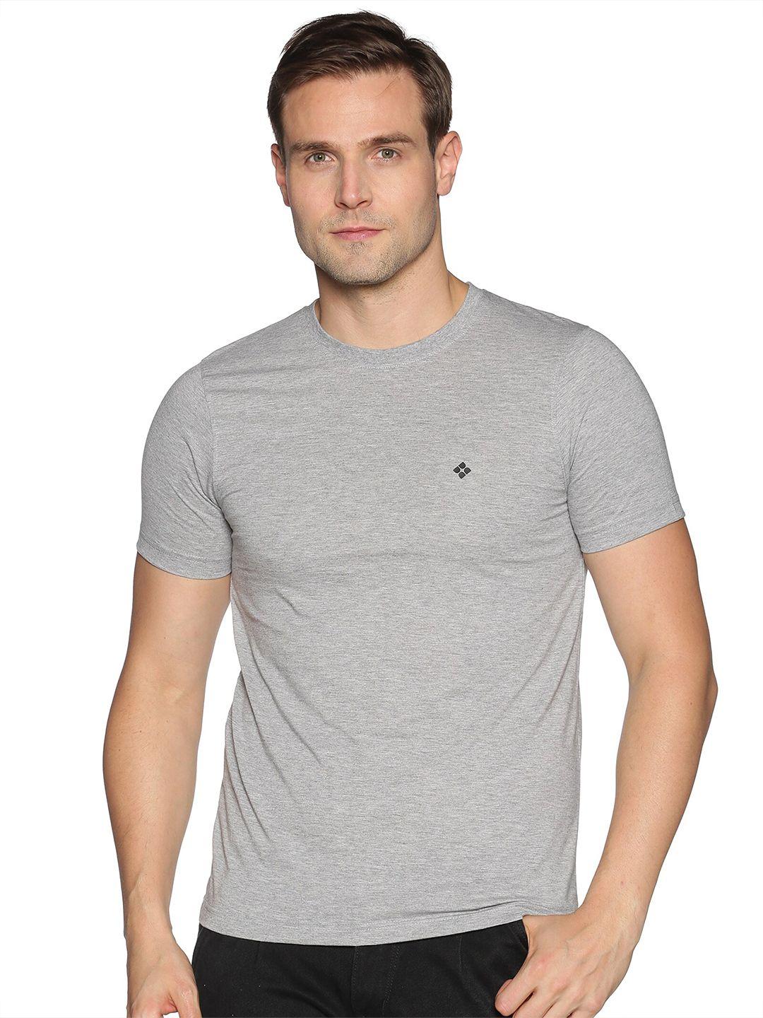 dollar men grey melange cotton t-shirt
