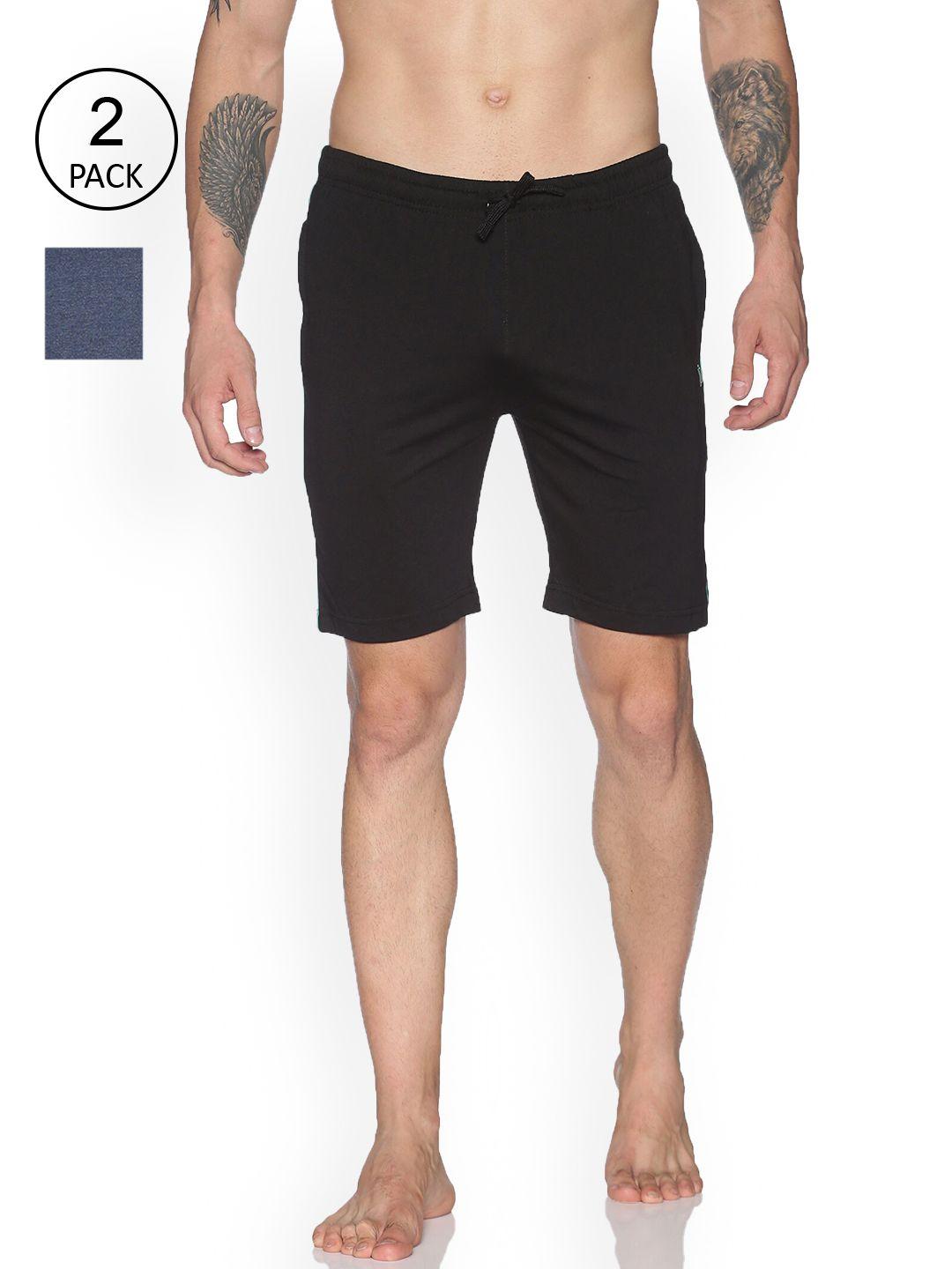 dollar men pack of 2 multicoloured solid regular shorts