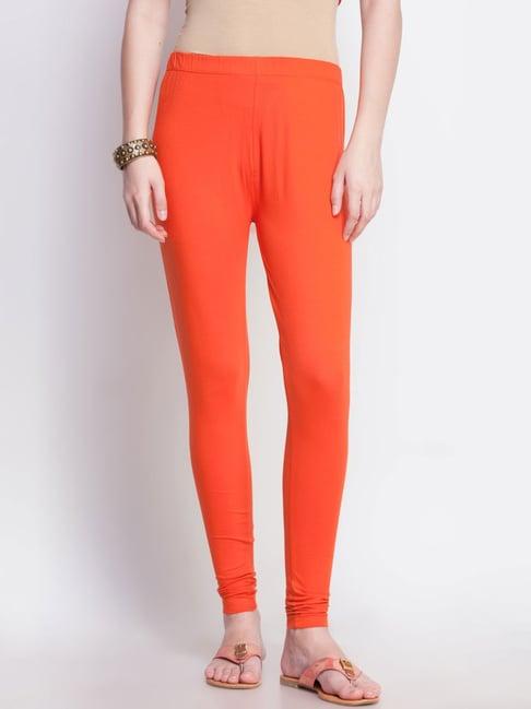dollar missy orange cotton leggings