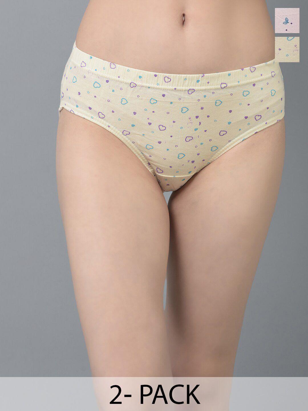 dollar missy pack of 2 anti microbial printed pure cotton hipster briefs