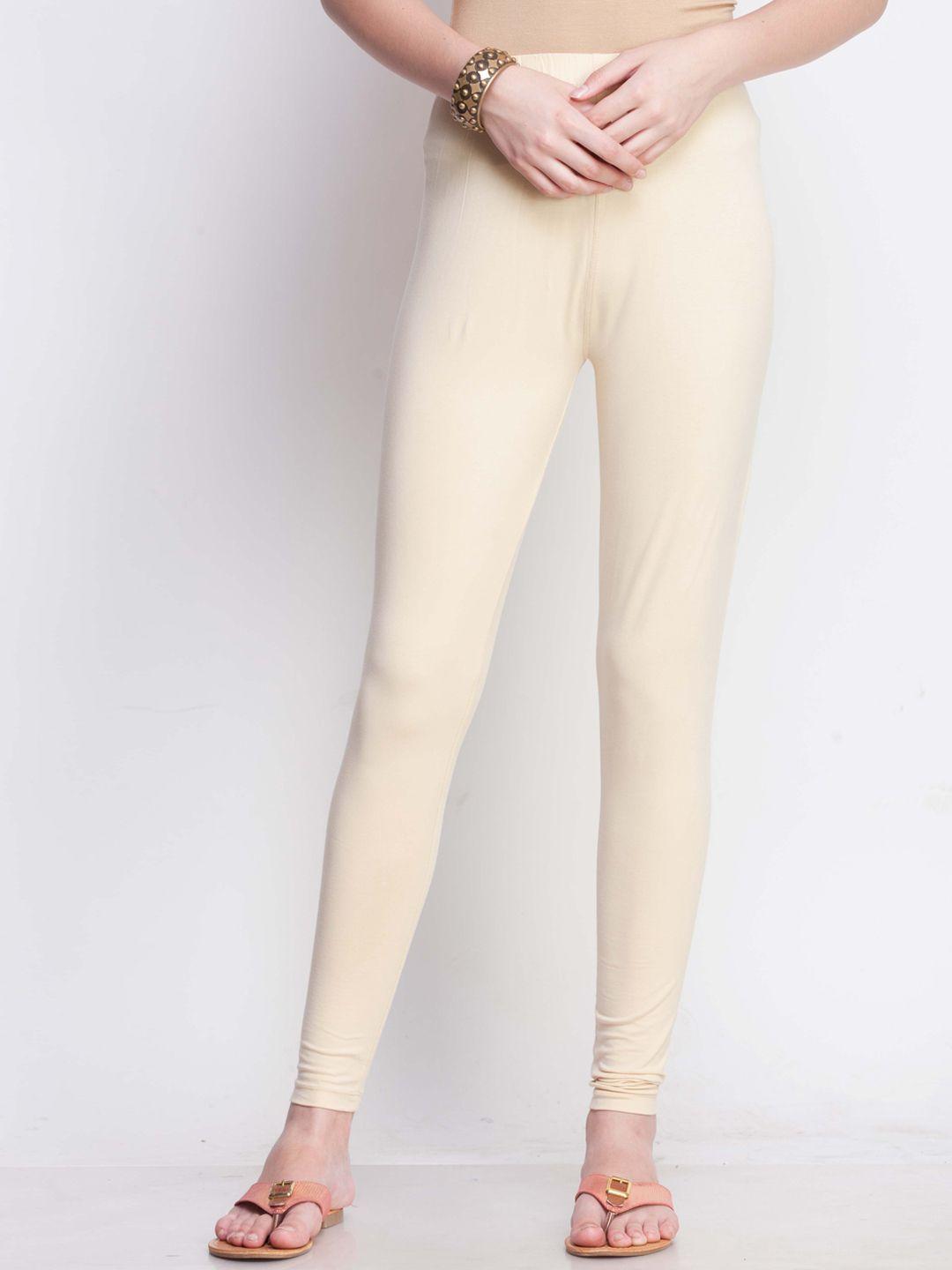 dollar missy women beige slim-fit cotton ankle-length leggings