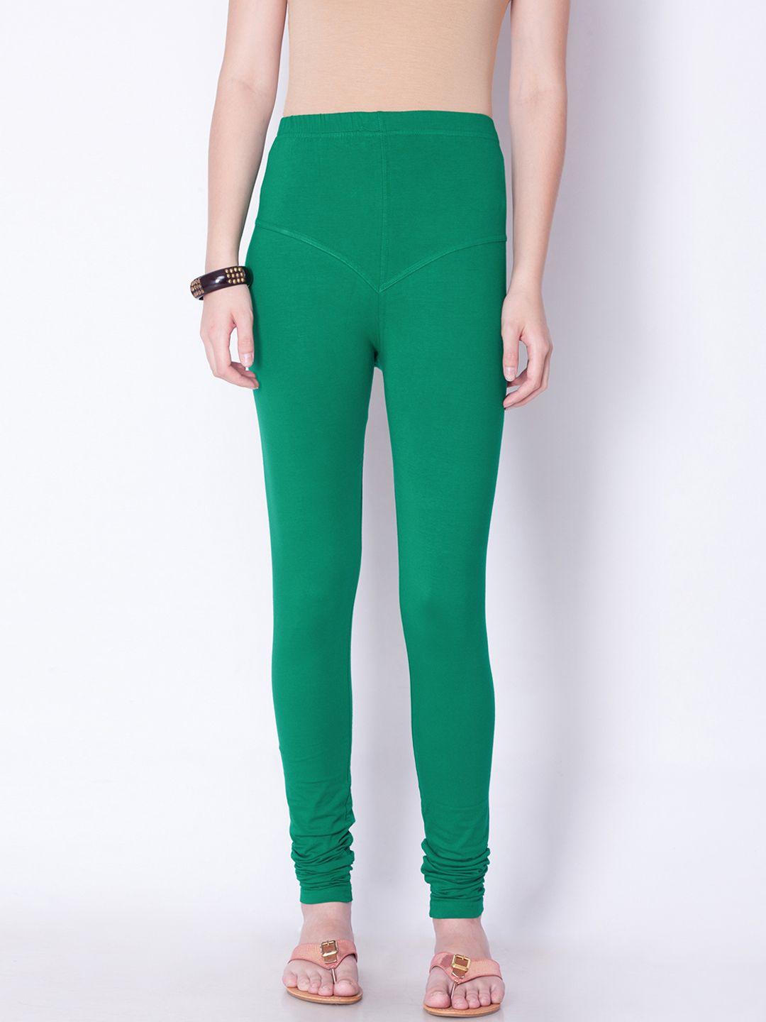 dollar missy women green solid churidar leggings