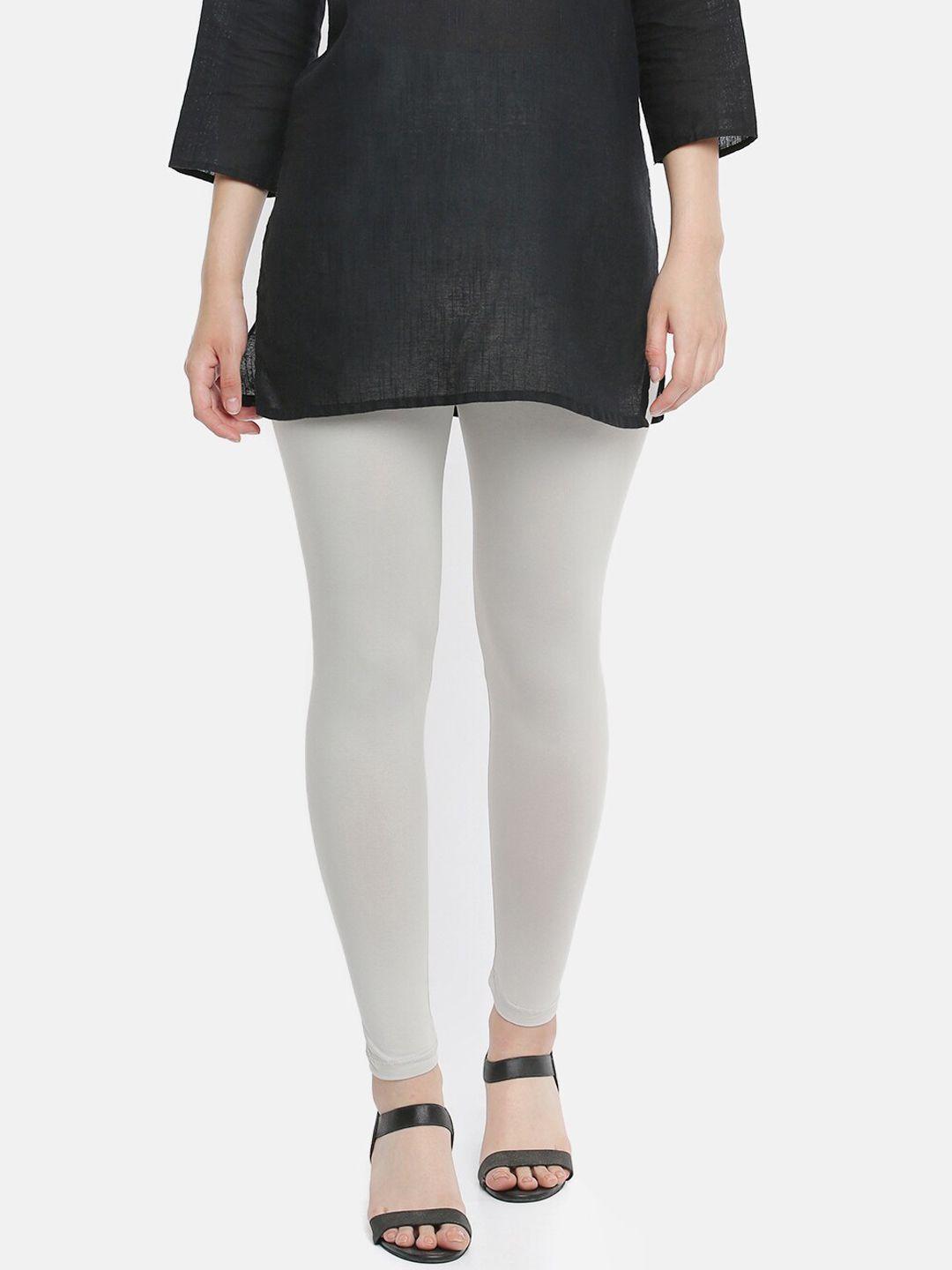 dollar missy women grey solid ankle-length leggings