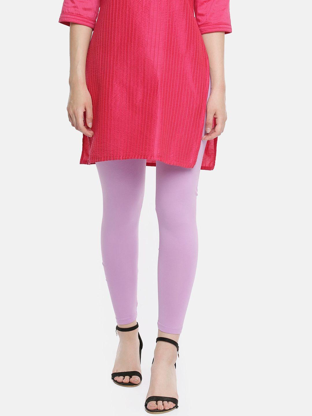 dollar missy women lavender solid ankle-length leggings
