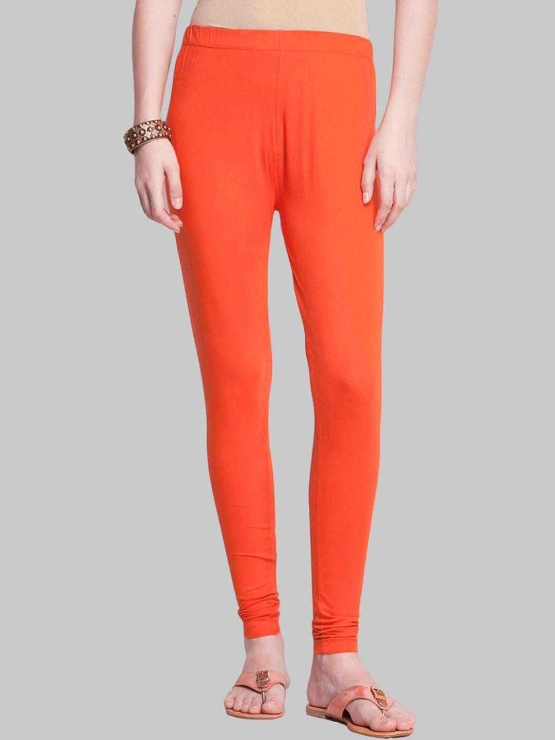 dollar missy women orange solid ankle length leggings