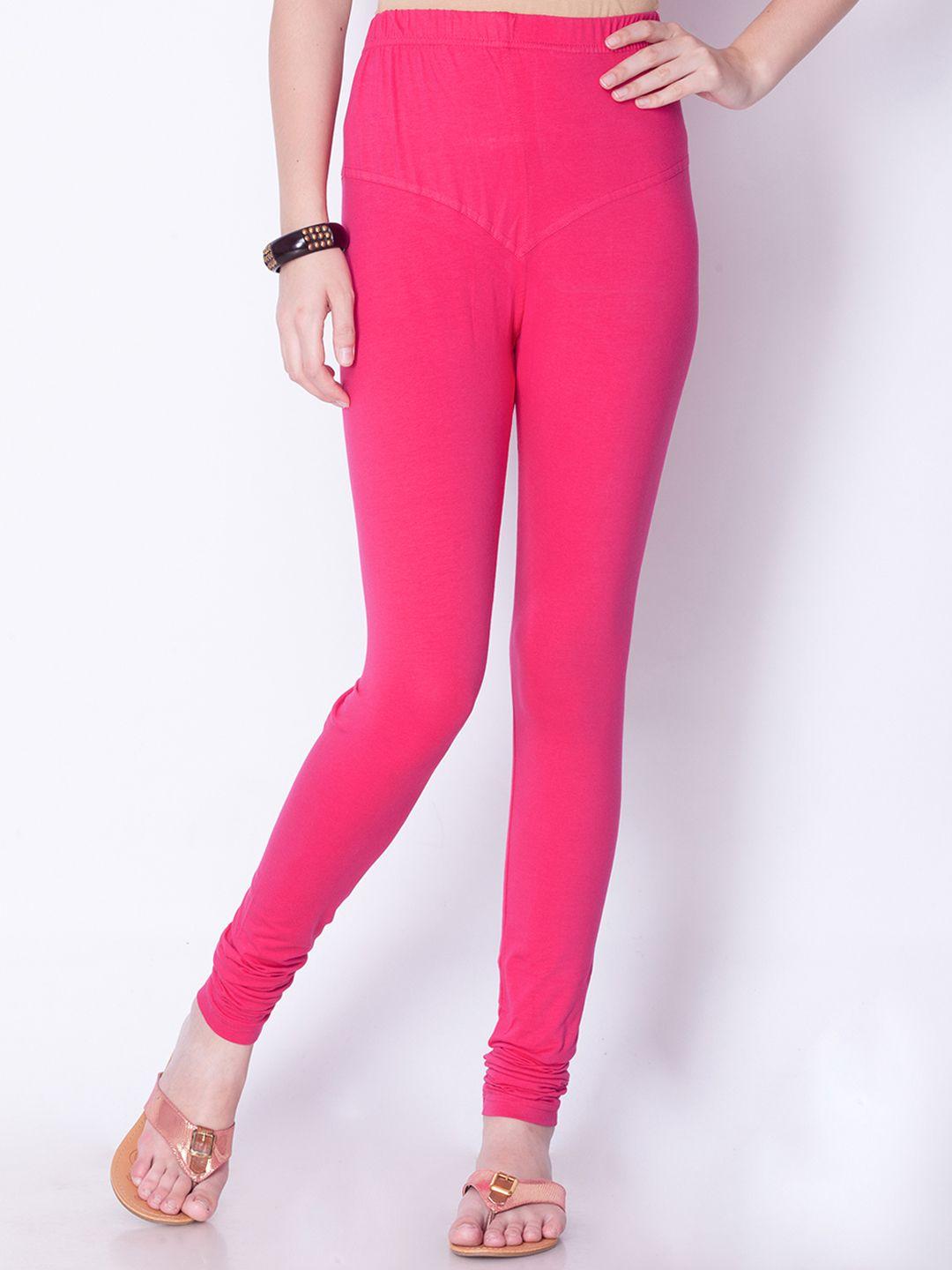 dollar missy women pink solid churidar leggings