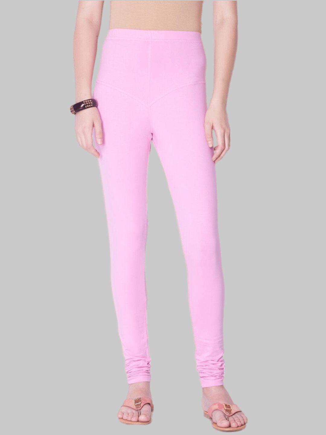 dollar missy women pink solid churidar length leggings