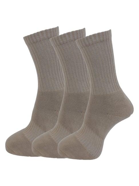dollar beige cotton free size socks - pack of 3