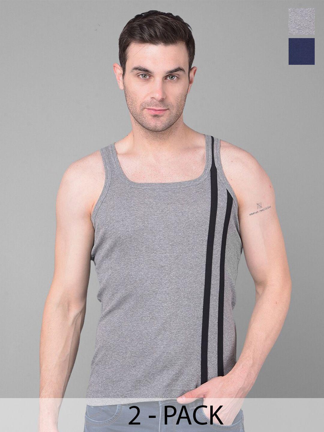 dollar bigboss pack of 2 striped cotton innerwear vests