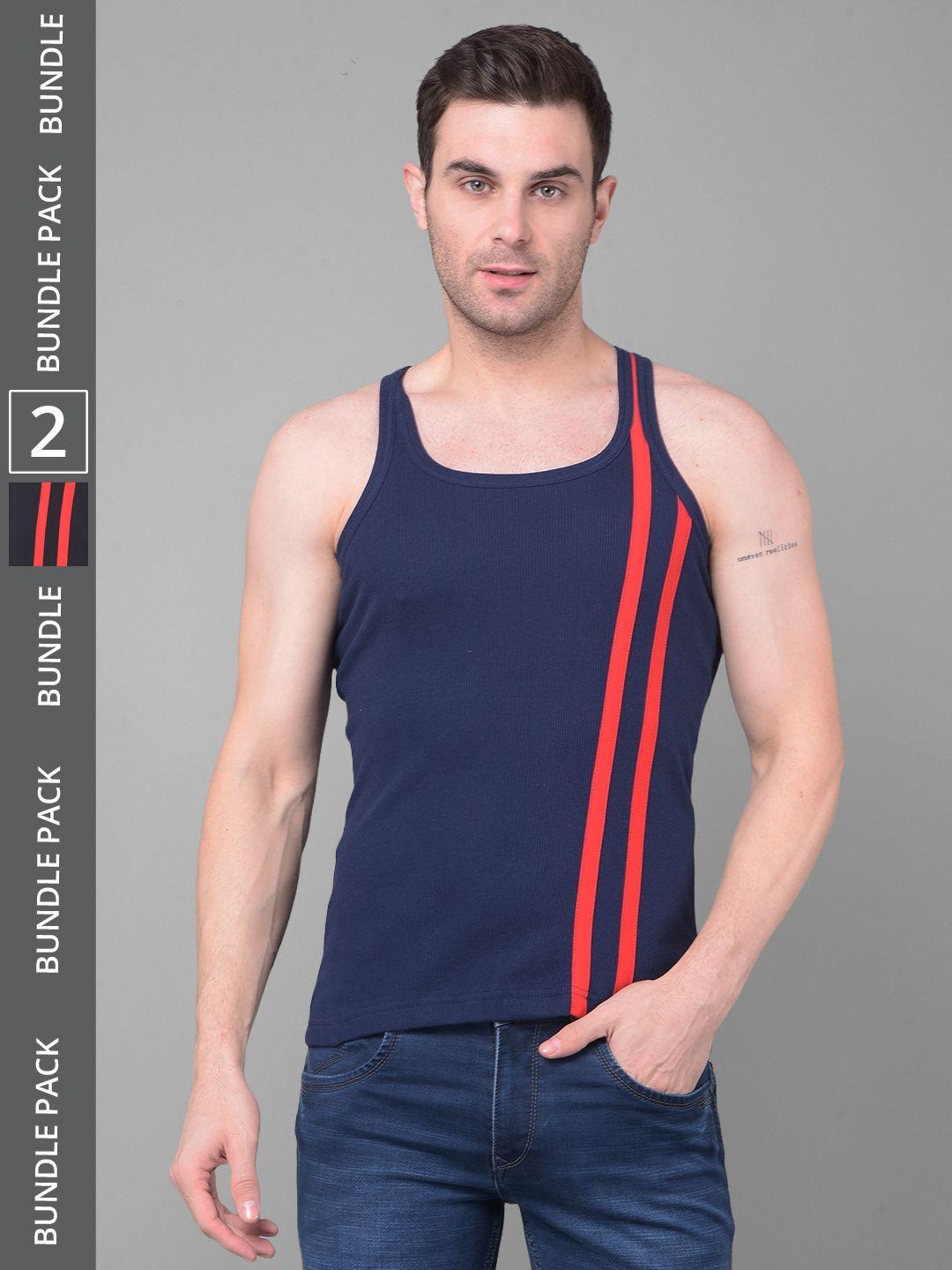 dollar bigboss pack of 2 striped cotton innerwear vests