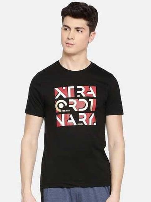 dollar black regular fit printed t-shirt