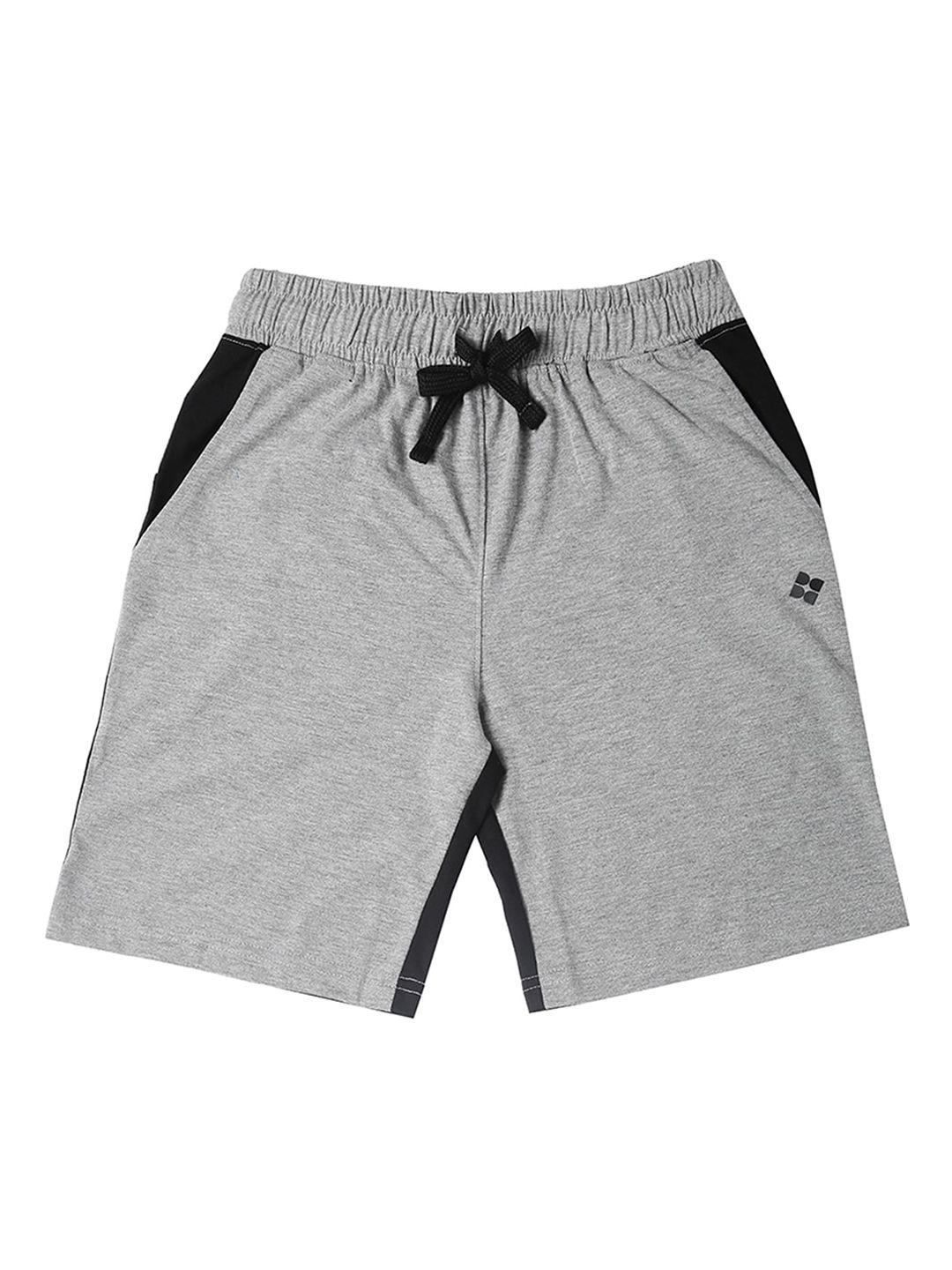 dollar boys grey melange colourblocked regular fit regular shorts