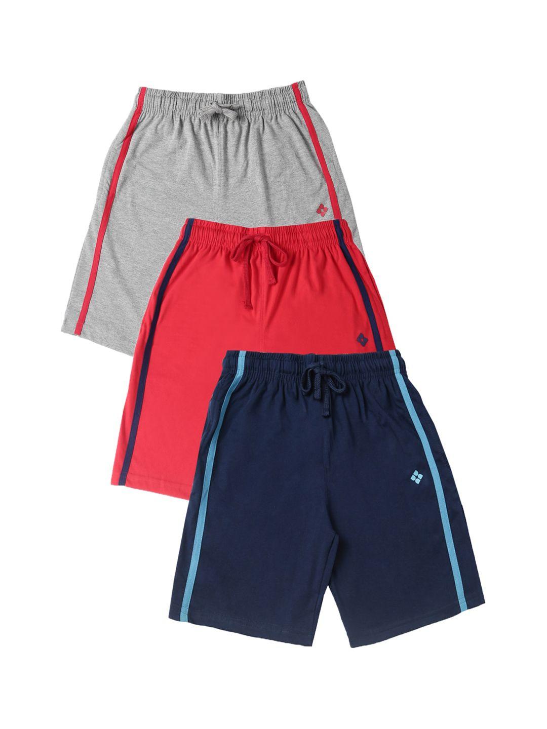 dollar boys pack of 3 shorts multicoloured solid regular fit regular shorts