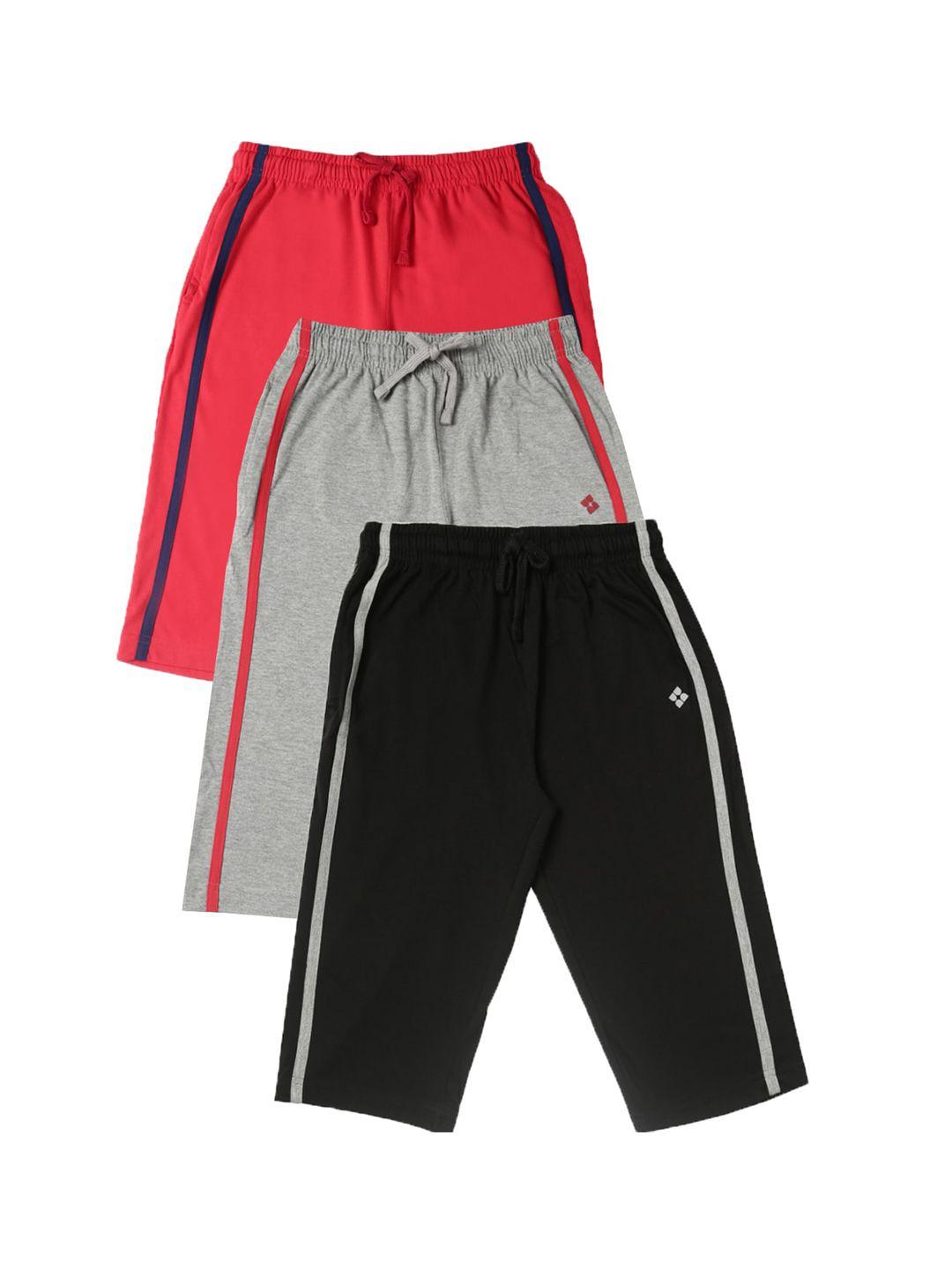 dollar boys red and black pack of 3 solid lounge shorts