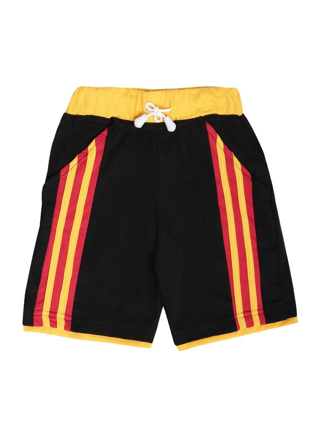 dollar champion kidswear boys black solid regular fit regular shorts