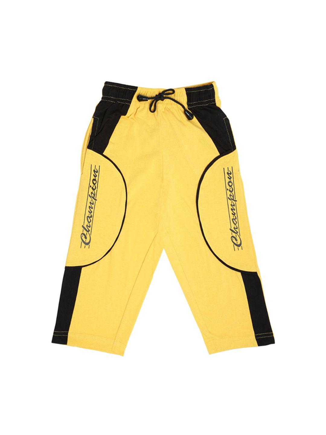 dollar champion kidswear boys yellow solid lounge shorts