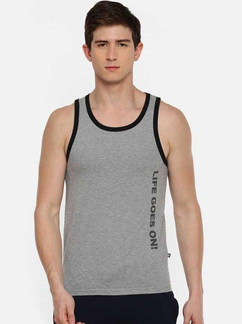 dollar grey cotton regular fit printed vests