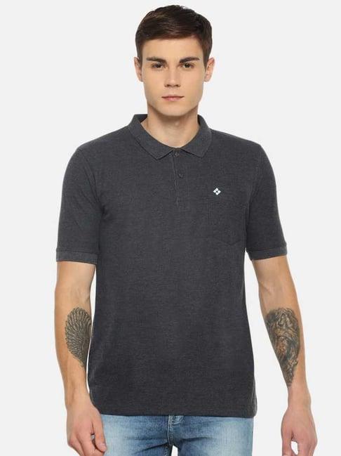 dollar grey melange regular fit polo t-shirt