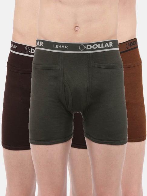 dollar lehar multicolor regular fit trunks (pack of 3)