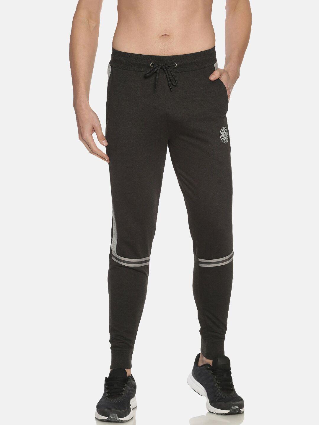 dollar men charcoal melange solid cotton joggers