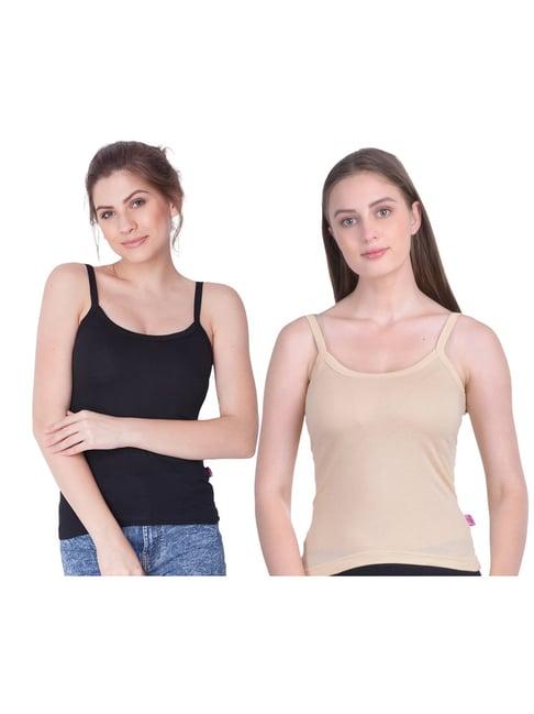 dollar missy black & beige camisole pack of - 2