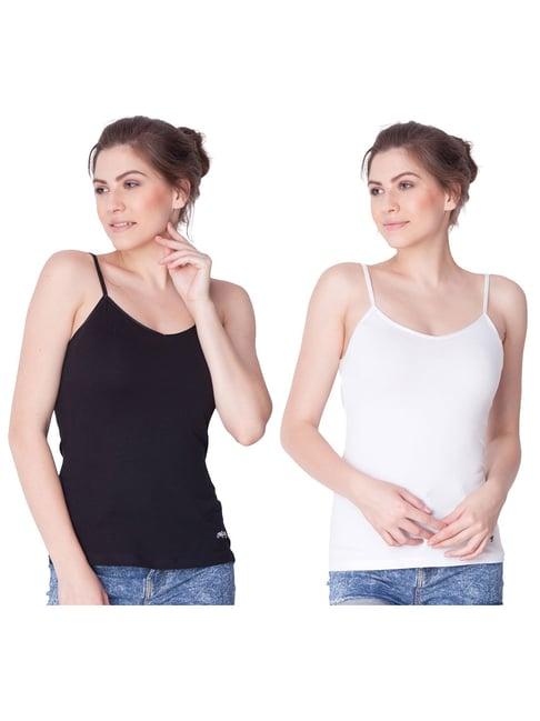 dollar missy black & white cotton camisole (pack of 2)