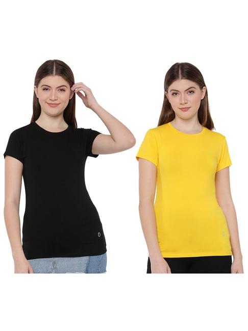 dollar missy black & yellow regular fit t-shirt (pack of 2)