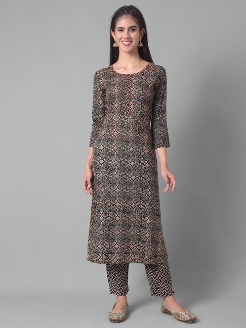 dollar missy black embellished kurta with pants