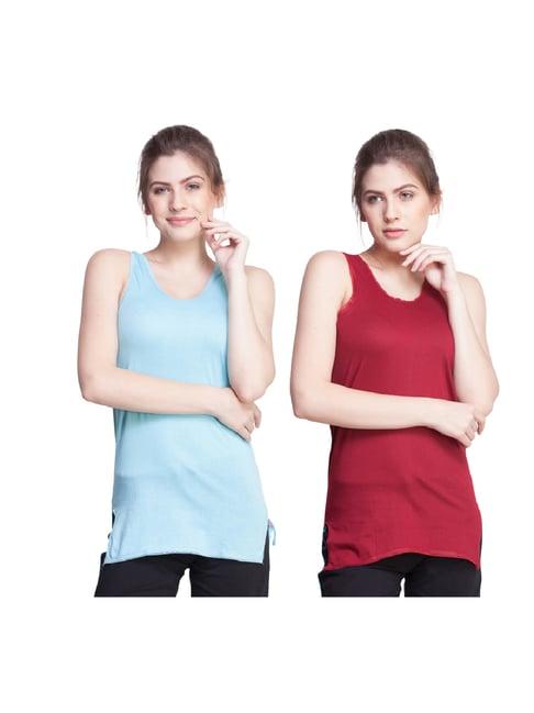 dollar missy blue & maroon camisole pack of - 2