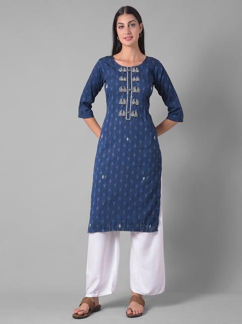 dollar missy blue embellished straight kurta