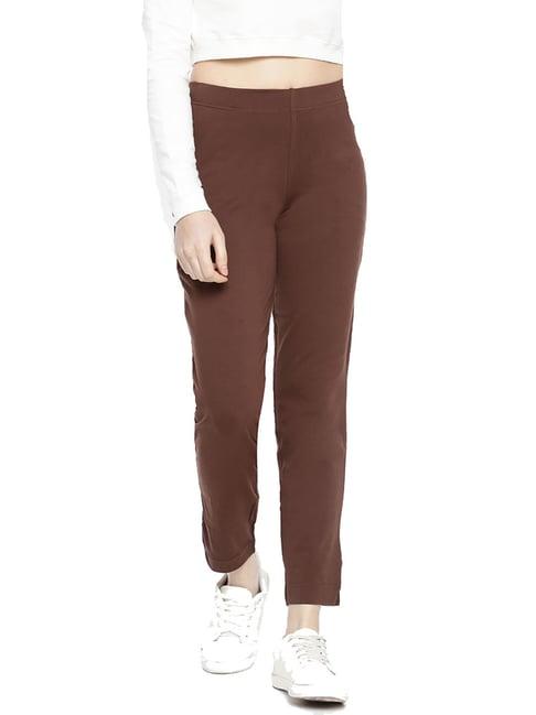 dollar missy brown regular fit cigarette trousers