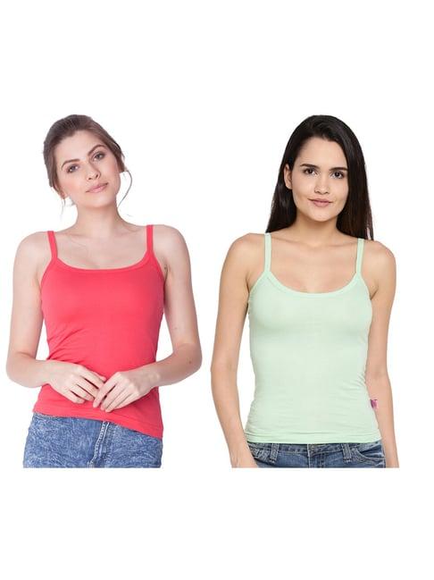 dollar missy coral & green camisole pack of - 2