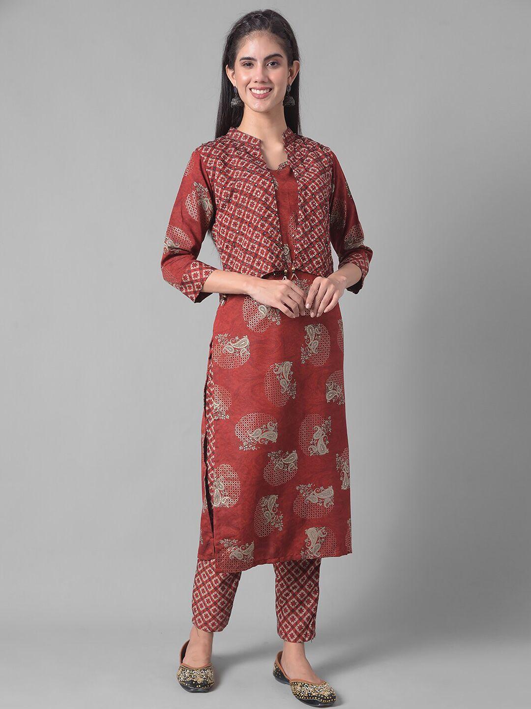 dollar missy ethnic motifs printed kurta with trousers