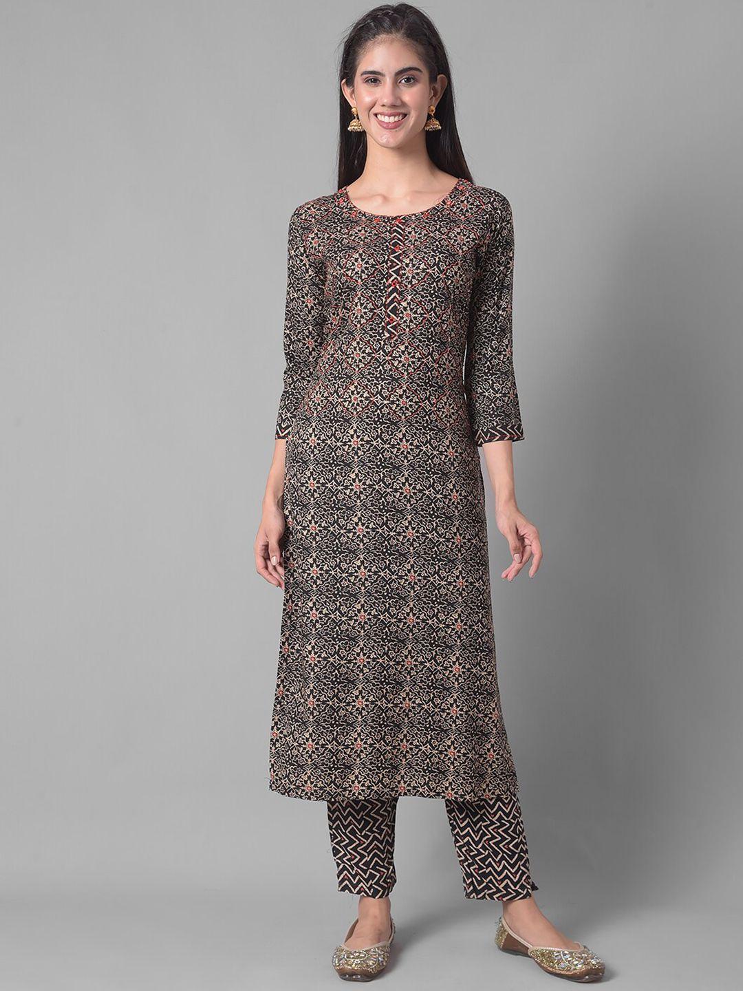 dollar missy ethnic motifs printed kurta with trousers