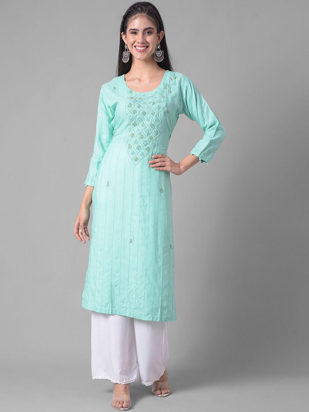 dollar missy ethnic motifs woven design beads & stones detail straight kurta