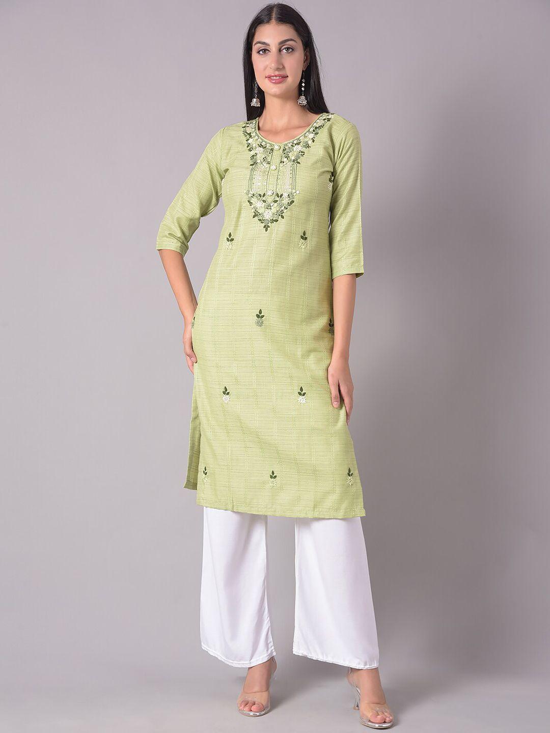 dollar missy ethnic motifs woven design thread work detail straight kurta