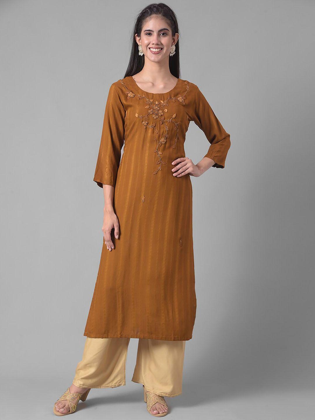 dollar missy ethnic motifs woven design thread work detail straight kurta