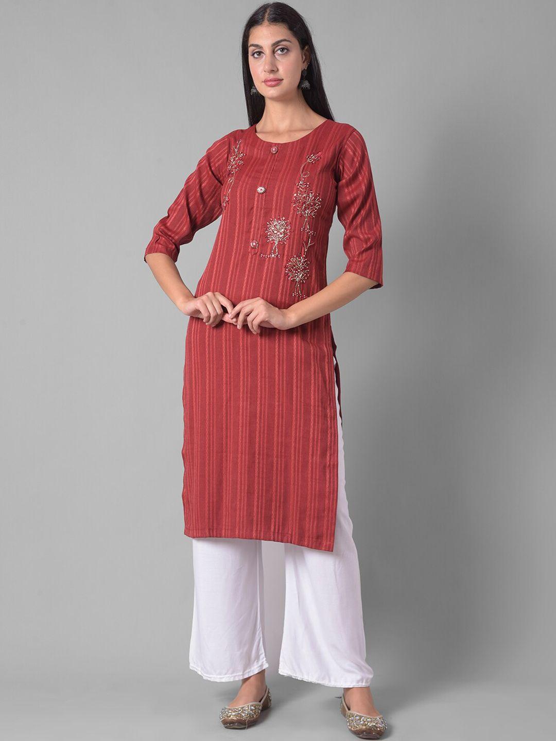 dollar missy floral embroidered beads & stones straight kurta