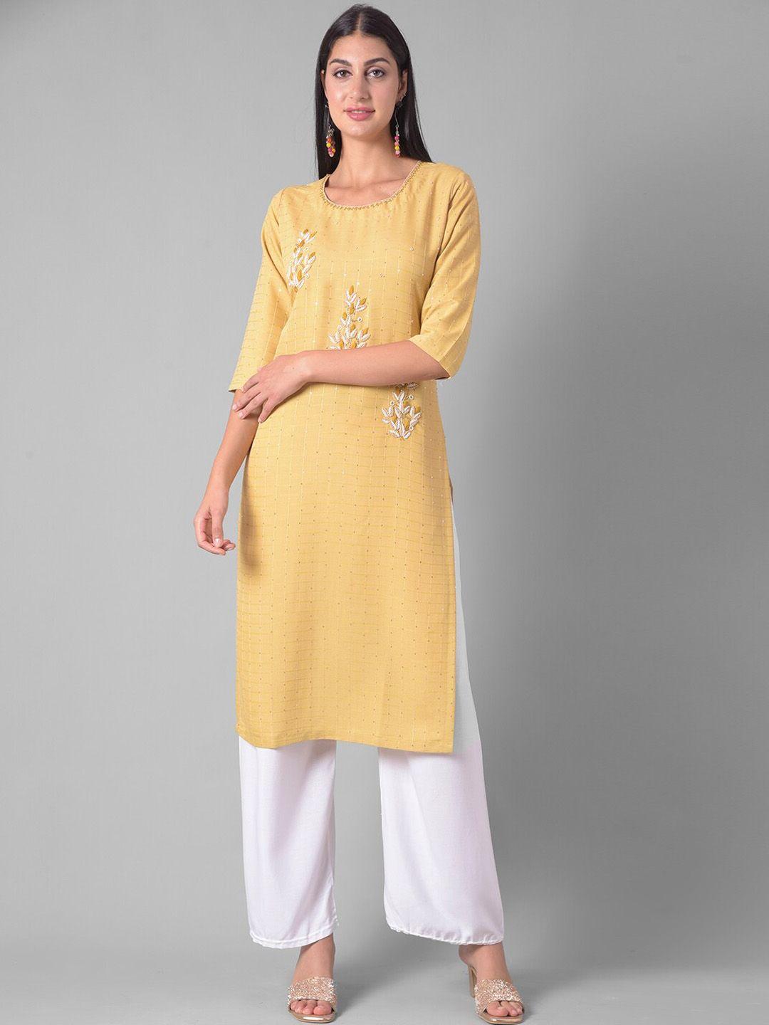 dollar missy floral embroidered beads & stones straight kurta