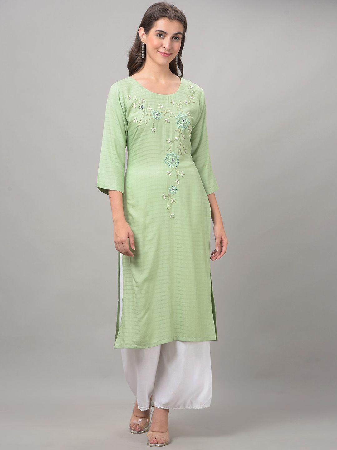 dollar missy floral embroidered straight kurta