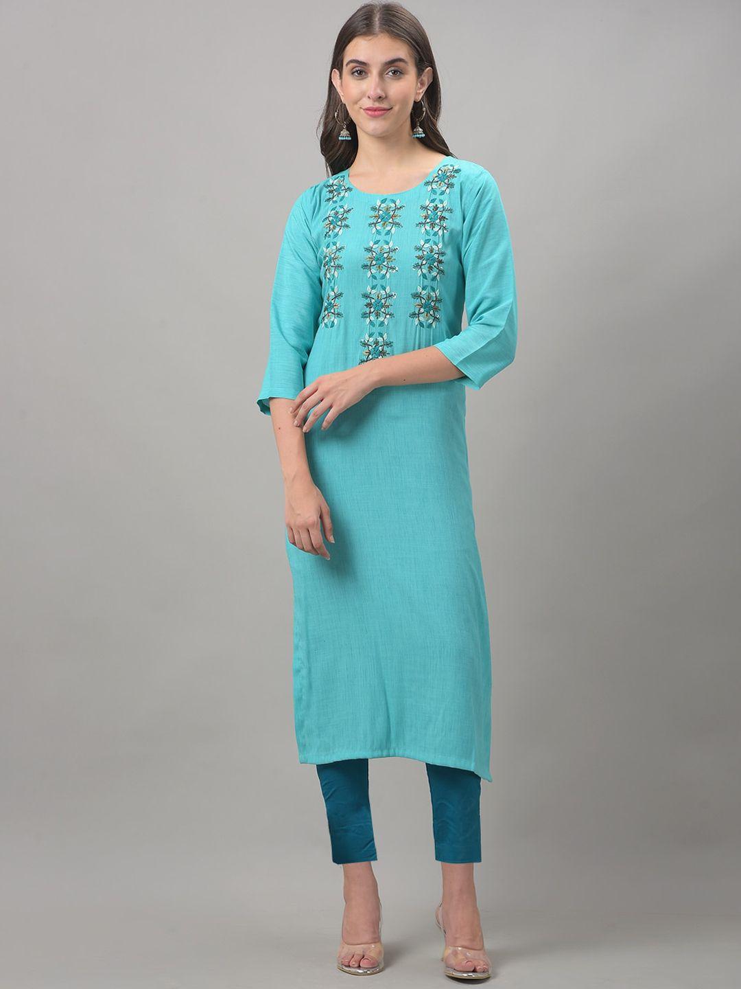 dollar missy floral embroidered thread work kurta