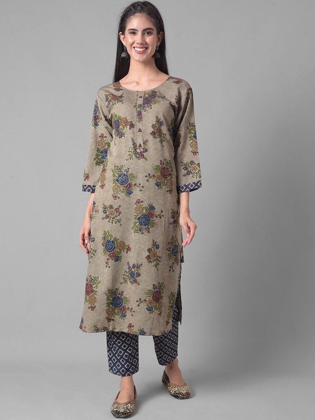 dollar missy floral printed kurta with trousers