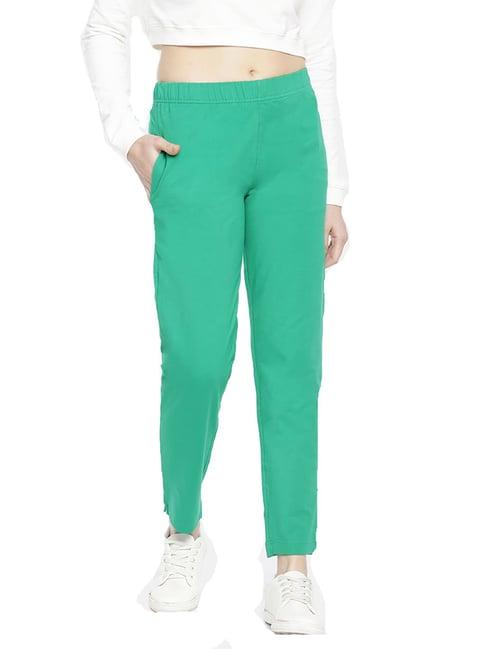 dollar missy forest green regular fit cigarette trousers