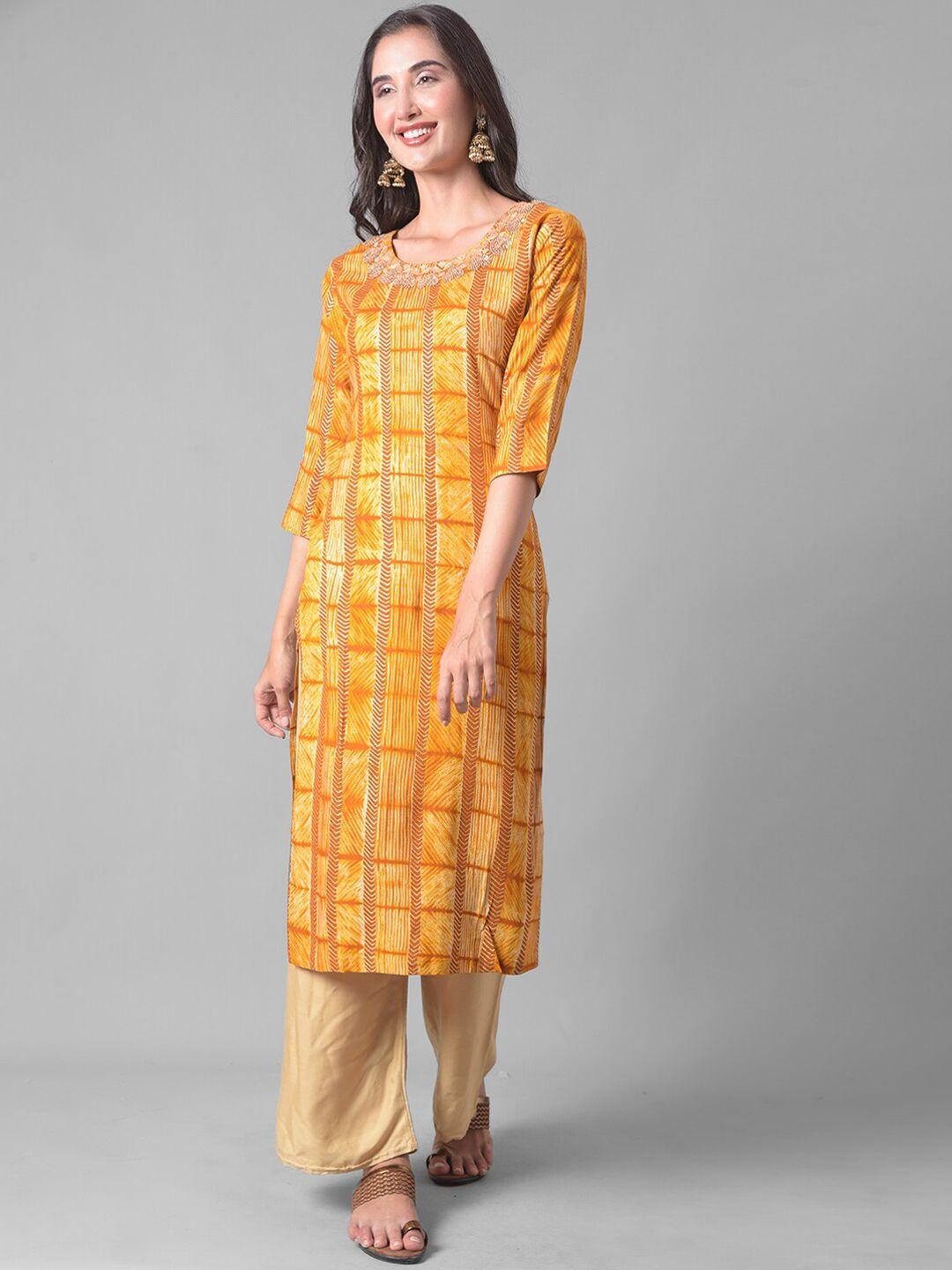 dollar missy geometric printed thread work straight kurta