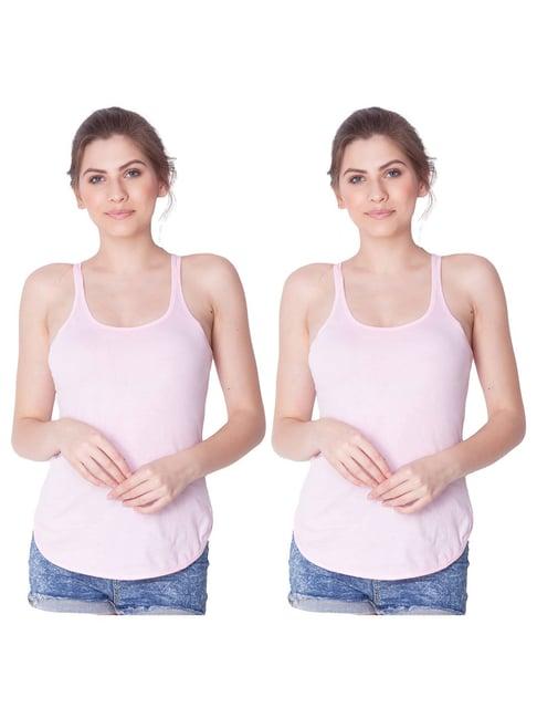 dollar missy light pink cotton camisole (pack of 2)