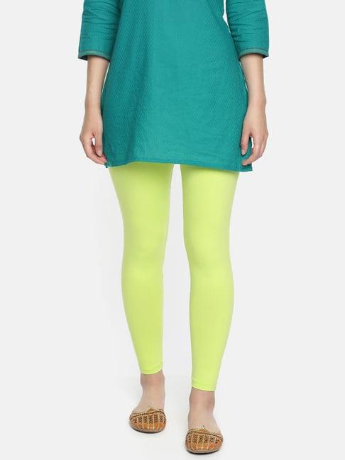 dollar missy lime green cotton leggings