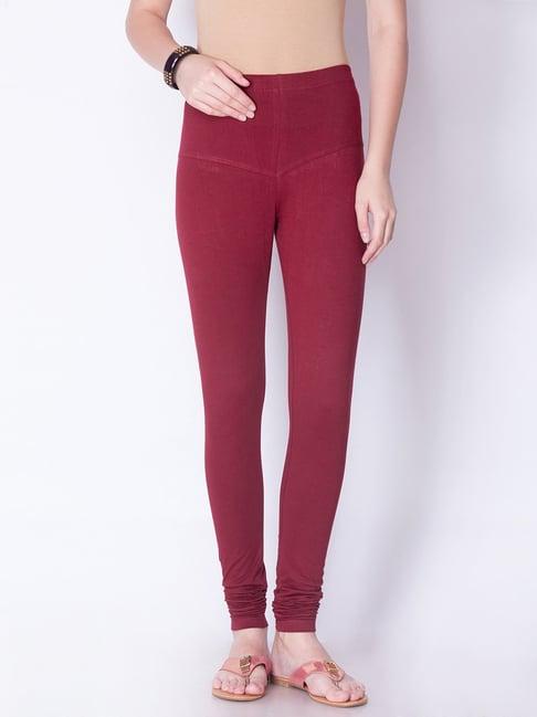 dollar missy maroon cotton leggings