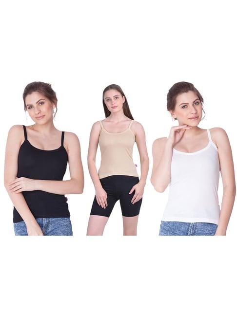 dollar missy multicolor cotton camisole (pack of 3)